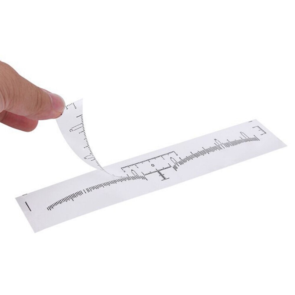 50pcs/lot Eyebrow Ruler Makeup Brow Measure Tool Eyebrow Guide Ruler Makeup Tools Tattoo Measurement Rulers Sticker