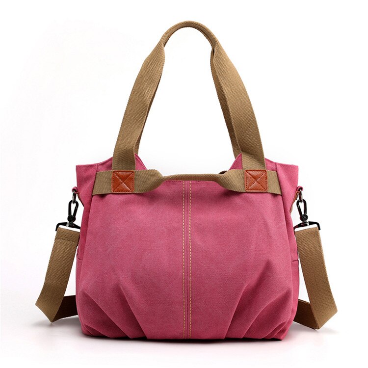 13 kleuren Mode Vrouwen Canvas Handtassen Messenger Tassen Vrouwelijke schoudertassen Dames Crossbody Tote Bag Bolsas: Hot Pink