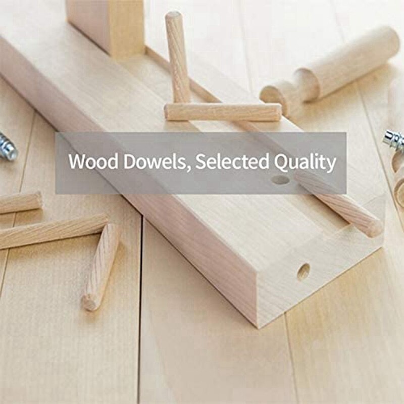 100 Pieces Of Eucalyptus Round Needle Furniture Connector 12.7X50mm Wooden Craft Rod Furniture Installation Tool