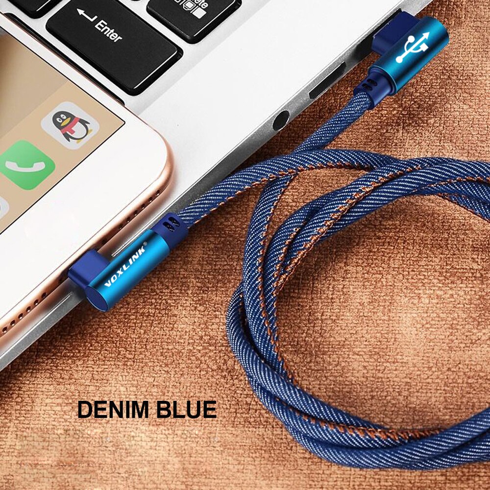 VOXLINK USB Type C 90 Graden Snel Opladen usb c kabel Type-c data Cord Charger usb-c voor Samsung S8 S9 Note 9 8 Xiaomi mi8 mi6