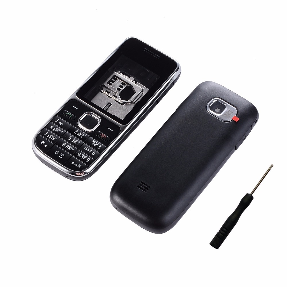 Cubierta de carcasa completa para Nokia C2-01, funda de batería, carcasa con teclado hebreo ruso inglés