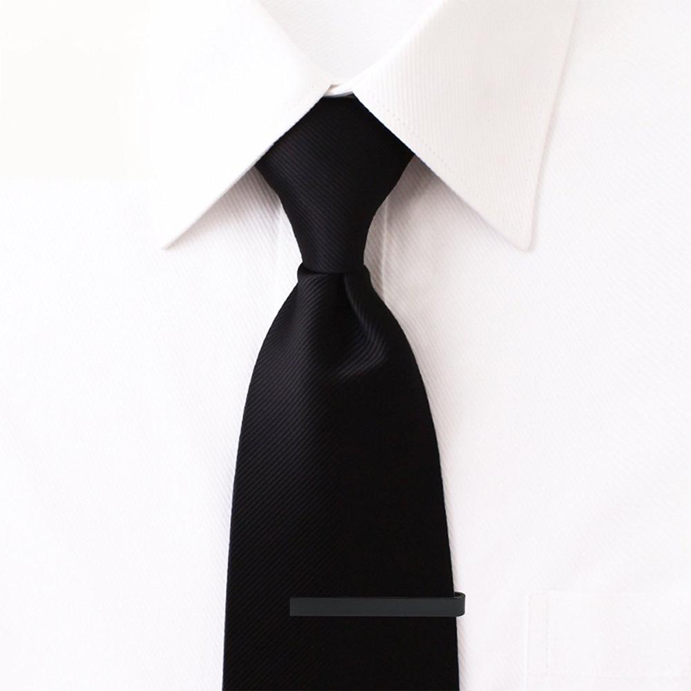 Kbap masculino clássico clipe de gravata de metal braçadeira gravata pino pescoço barra de gravata fecho de casamento presentes de negócios para ele pai marido: Black