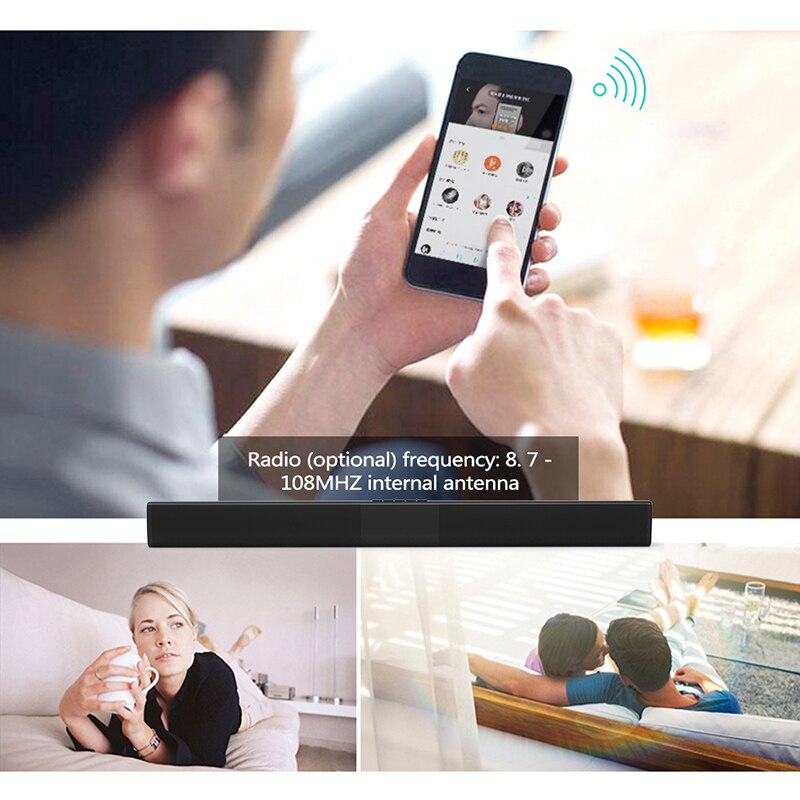 Bluetooth soundbar med subwoofer, kablet og trådløs bærbar 2.0 kanal 20w soundbar højttaler til tv, pc, mobiltelefon
