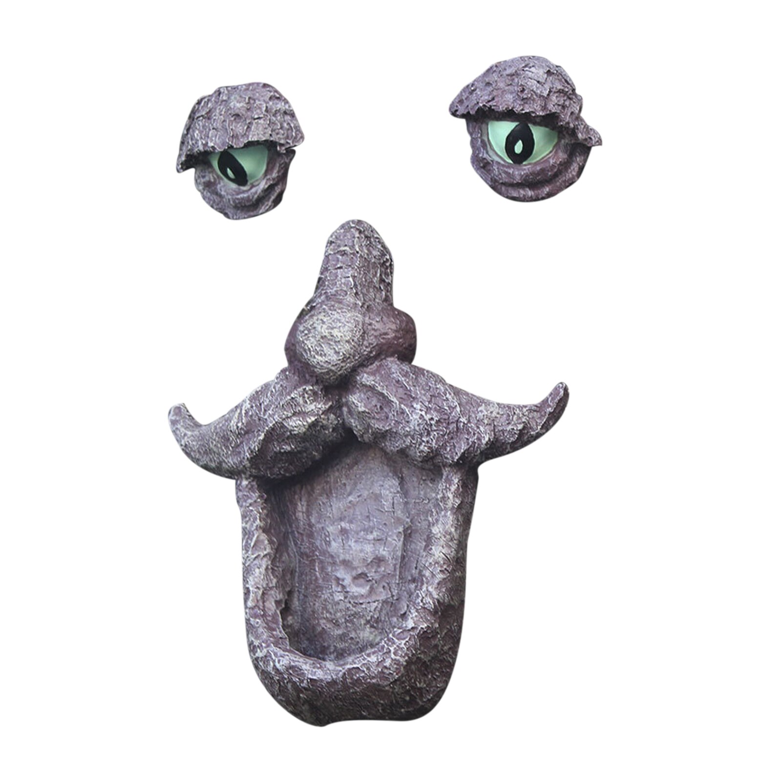 Hand-painted Resin Sculpture Funny Yard Art Garden Decor Crafts Outdoor Tree Face Bird Feeder With Eyes Realistic Old Man