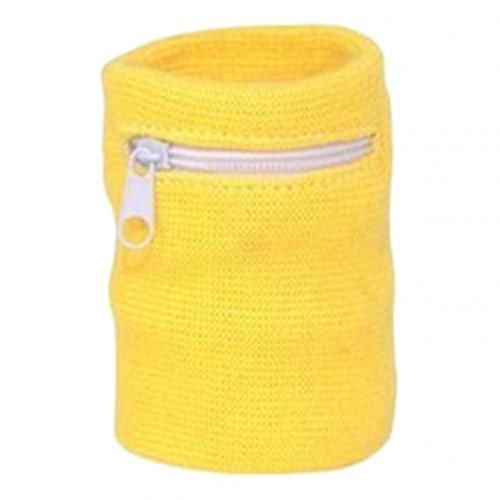 Poignet portefeuille pochette brassard sac pour clé carte sac de rangement étui bracelet bandeau femmes sac Sport fermeture éclair monnaie porte-monnaie: Yellow
