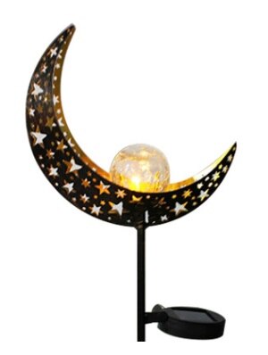 Outdoor Decorations Solar Garden Light Sun Moon Star Flame Waterproof Retro Lamp Stake Garden Yard Lawn Decor Supplies