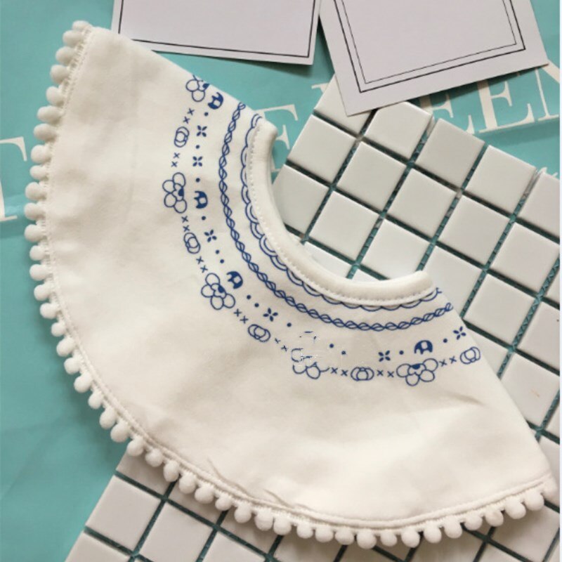 neue Infant Baby Jungen Mädchen Baumwolle Runde Lätzchen Sommer Abendessen Schell Bandana Spucktücher Für Kinder Fütterung Pflege: WHITE