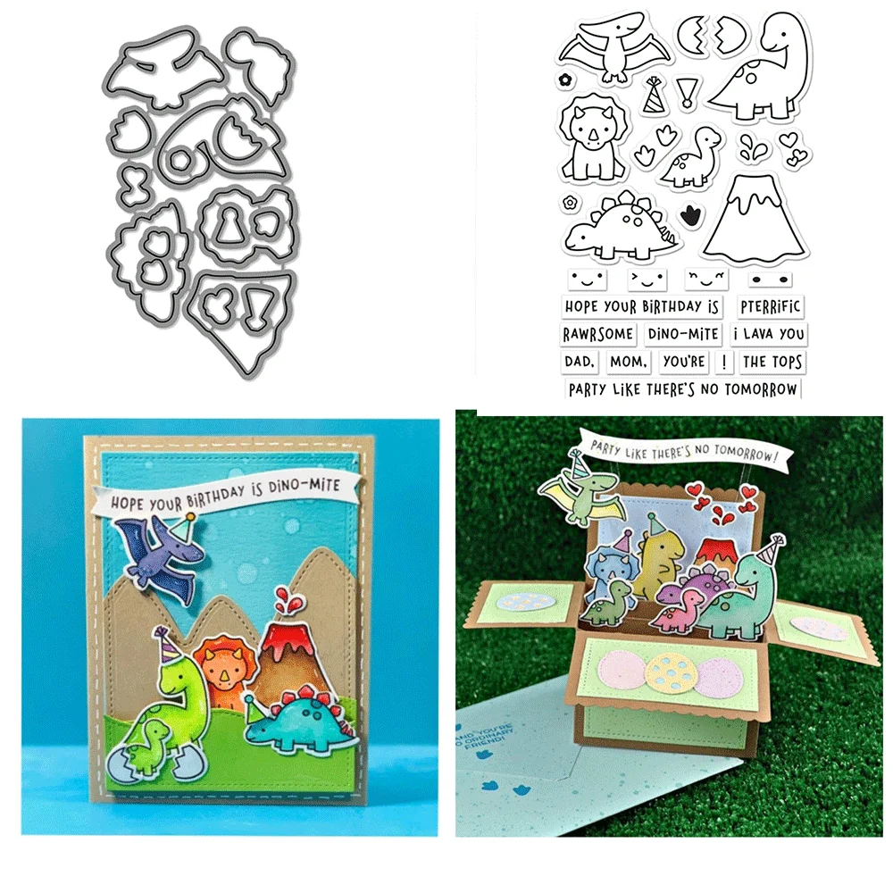 Oh gnome-stämpel på stranden, buntar med genomskinliga stämplar och metallstansar för gör-det-själv-pyssel, kort, scrapbooking, dekoration: L / Armégrön