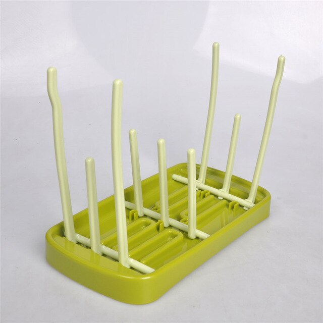 Babyflaske dræning tørrestativer flaske tørre rack blå babyflaske rengørings tørretumbler dræning opbevaring tørrestativ babyflaskeholder: Grøn