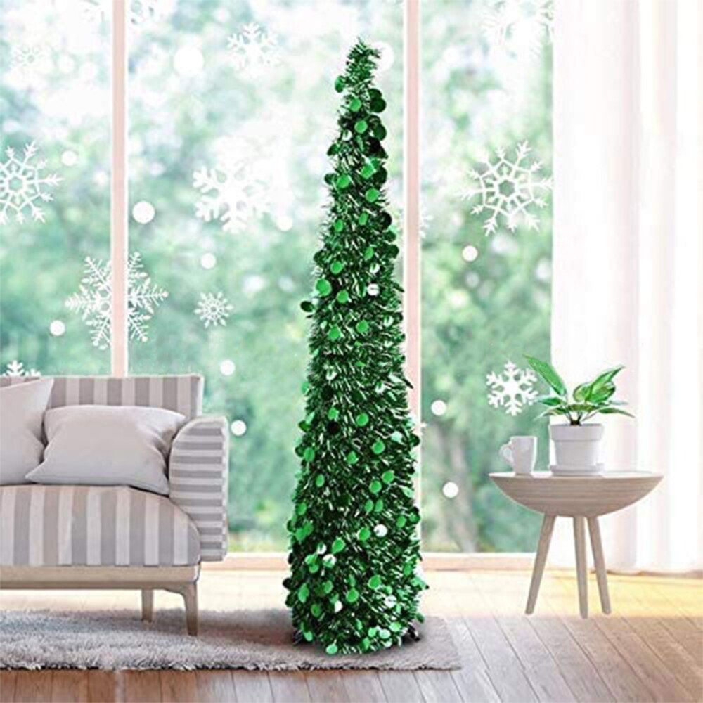 Grand arbre mince de noël pliable en PVC, fournitures de festival pour appartement, bureau, boutique, décoration de , de noël