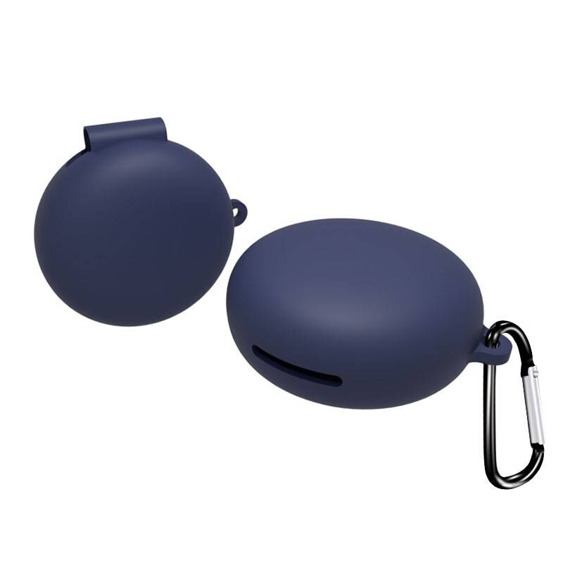 Funda de silicona para auriculares OPPO Enco W13, funda protectora de silicona blanda con hebilla antipérdida: 8 Dark Blue