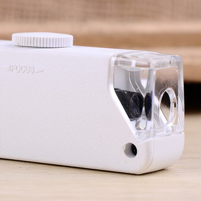 1pcs Handheld 160X-200X Magnification Zoom Len LED Lighted light lamp Pocket Microscope Magnifier Loupe