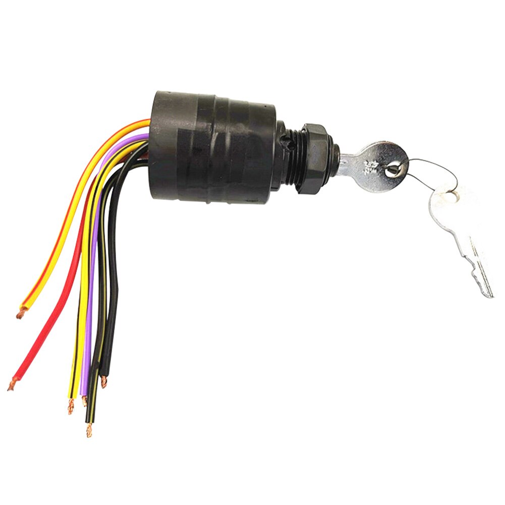 With 2 Keys Ignition Switch Outboard Motor Boat Engine 3 Position 6 Wire Replacement Parts Safety