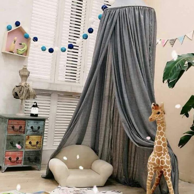 Baby Wieg Klamboe Baby Bed Gordijn Kinderkamer Decoratie Crib Verrekening Baby Tent Katoen Opgehangen Koepel Kindje Klamboe