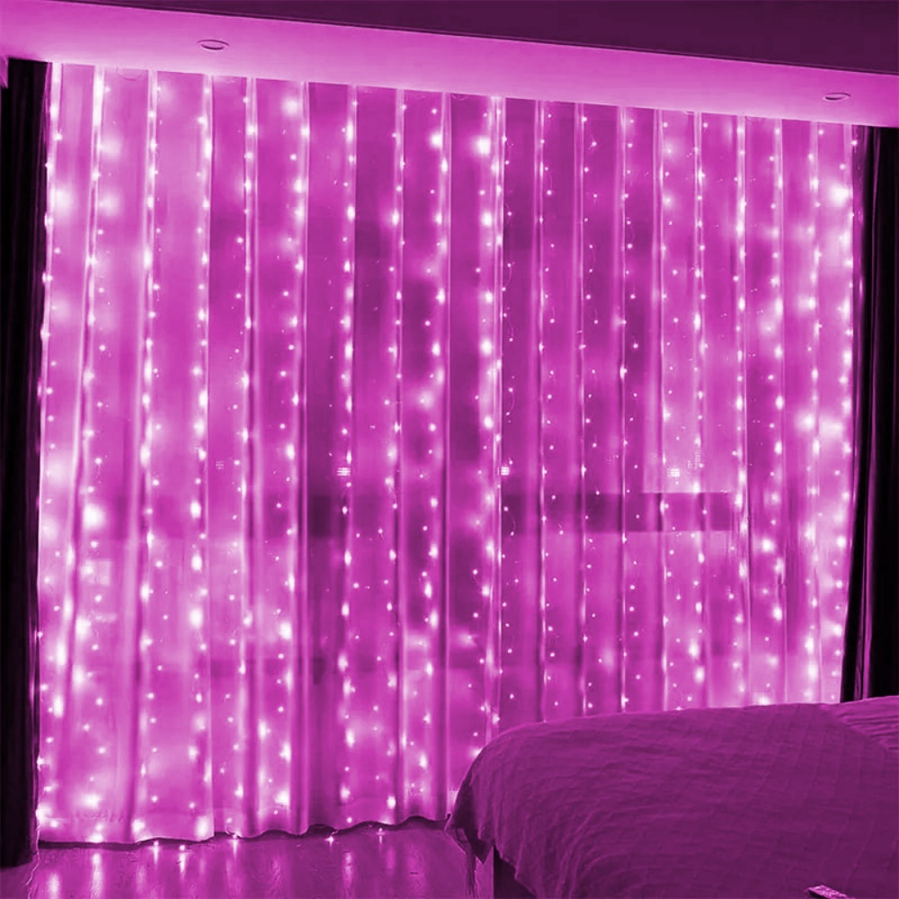 Guirnalda de luces LED para cortina, guirnalda de luces navideñas con USB de 3/6M, luz Led para vacaciones, decoración para de boda y dormitorio: L / Gris claro
