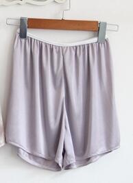 Loose short women pant liner slip female thin satin pants see through shorts: Gray