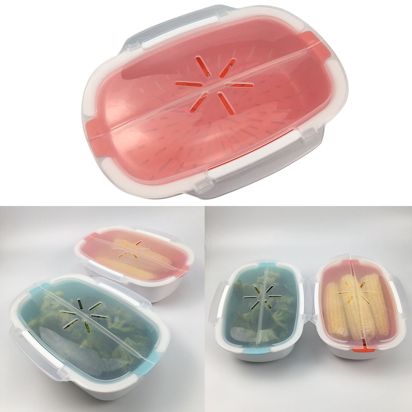 Microwave Mini Steamer Steaming Rice Cooker Multifunctional Food Steamer PP Microwave Cooking Reheating Lunch Box Container