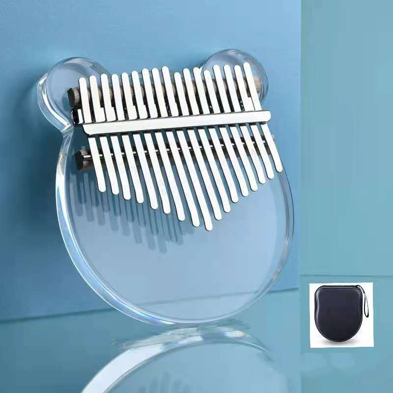 Kalimba 17 Keys Crystal Full Transparent Thumb Piano Acrylic African Mbira Calimba Finger Piano with Tuning hammer Kalimba Case