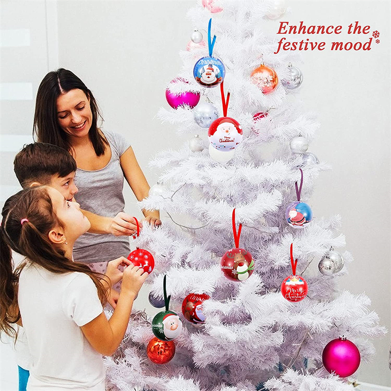 1Pcs Kerst Snoep Box Kerstboom Opknoping Bal Ornament Hanger Ronde Bal Bonbondoos Xmas Snoep Verpakking Blikken Doos navidad