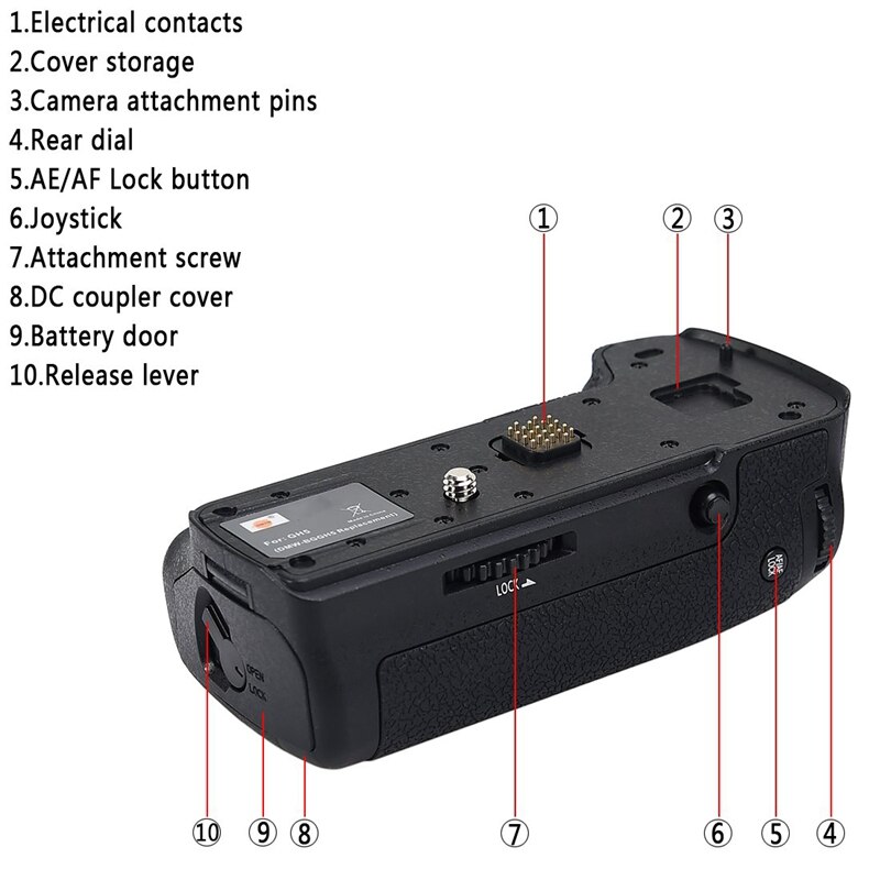 Composizione calda Verticale Battery Grip Per Panasonic Gh5 Gh5S Lumix Dmc-Gh5 Fotocamera Digitale Come Dmw-Blf19 Blf19E