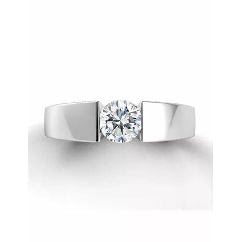 Huitan clássico casamento nupcial feminino anel solitaire corte redondo cz pedra noivado festa anéis versátil atemporal estilo jóias