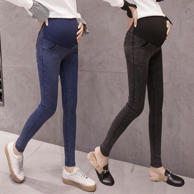 Jeans barselbukser til gravide tøj amning leggings graviditetsbukser jeans barsel tøj