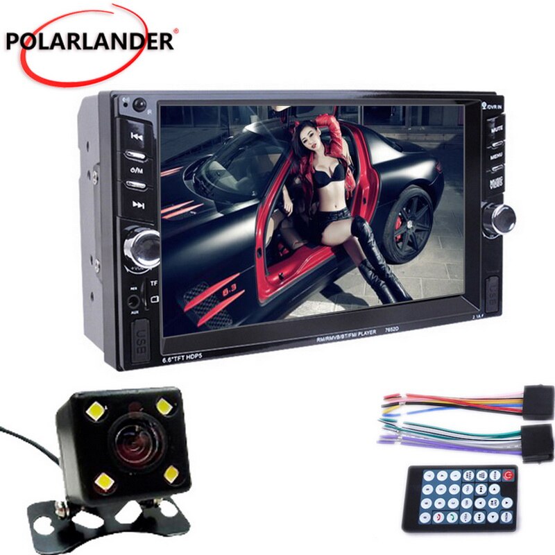 Bluetooth 2 Din Auto Radio Stuurbediening MP4 MP5 Video Speler Met Achteruitrijcamera 7 Inch Auto Radio