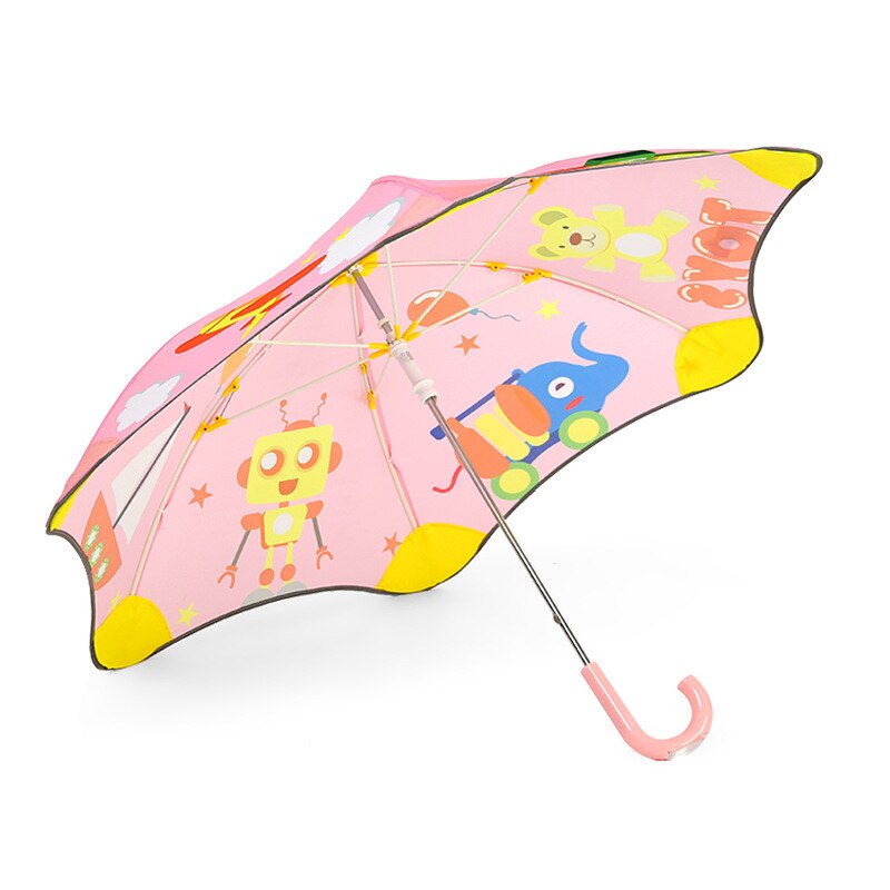 Cartoon Kinderen Paraplu Voor Meisjes Jongens Leuke Cartoon Kinderen Paraplu Creatieve Lange Handvat Dier Paraplu School Lichtgevende Parasol