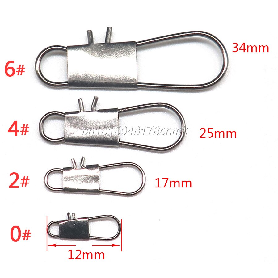 Minfishing 50/100 st/lot typ b fishing snap rostfritt stål fat clip interlock nål krok tillbehör