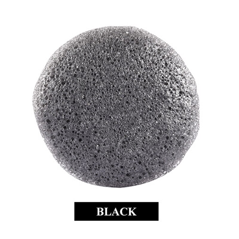 Natuur Ronde Vorm Konjac Spons Gezicht Spons Cosmetische Puff Herbruikbare Konjac Puff Facial Cleaner Huid Schoon: black