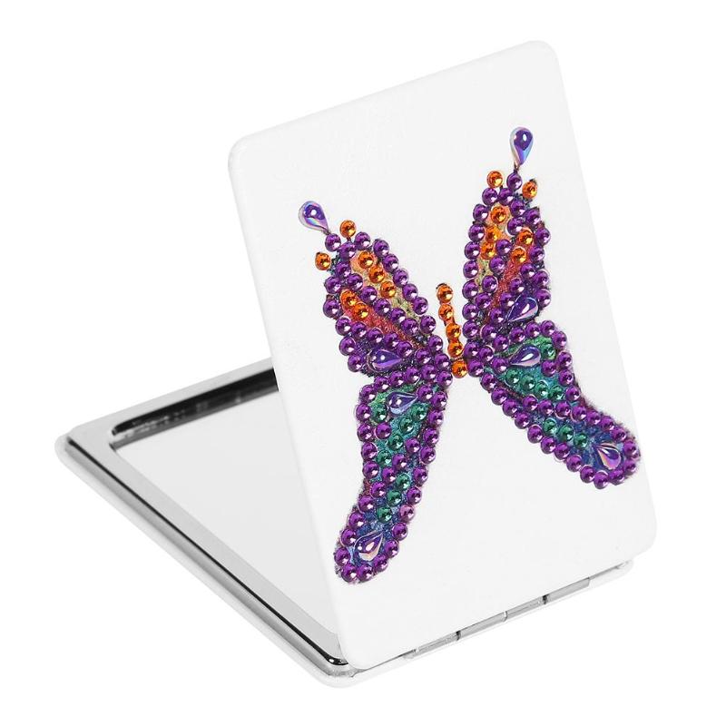 5D bricolage diamant peinture miroir Mini poche femmes fille maquillage miroir papillon strass diamant broderie miroirs: 04