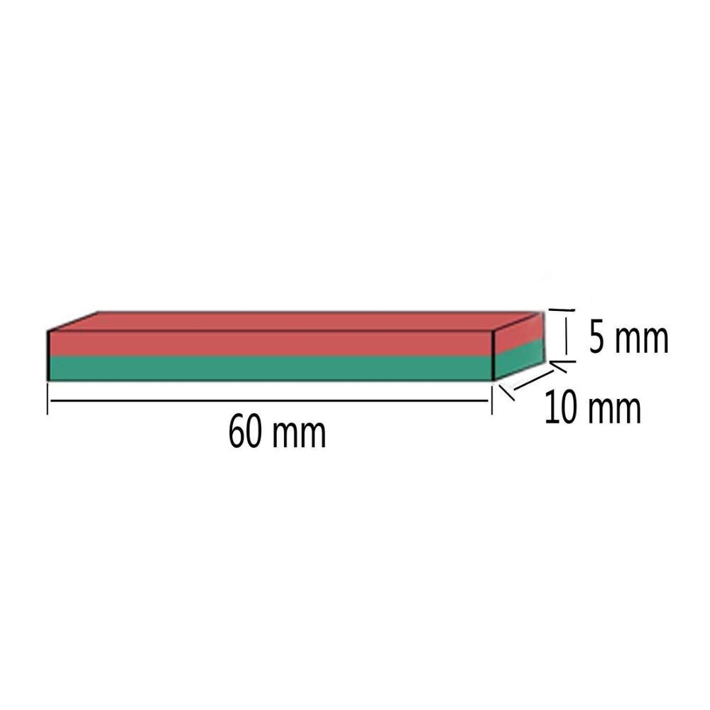 Vier Stuk Super Sterke Rechthoekige Blok Neodymium magneten Permanente Neodymium Magneten-60x10x5mm