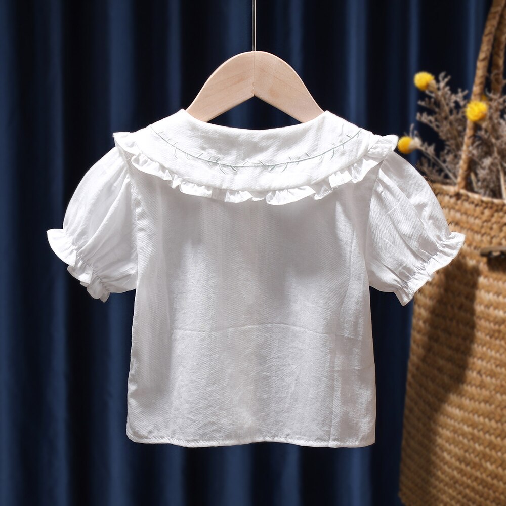 Camisas de princesa para niña, blusa con de fresa para bebé, Tops, ropa de algodón para niños de 1 a 6 años