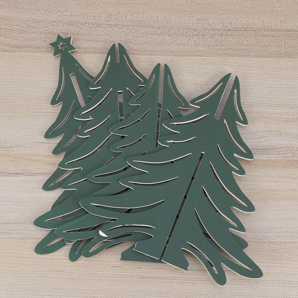 Karton 3D Kerstboom Ornamenten Partij Tafel Craft Middelpunt Voor Decoratie (Groene Olijf)