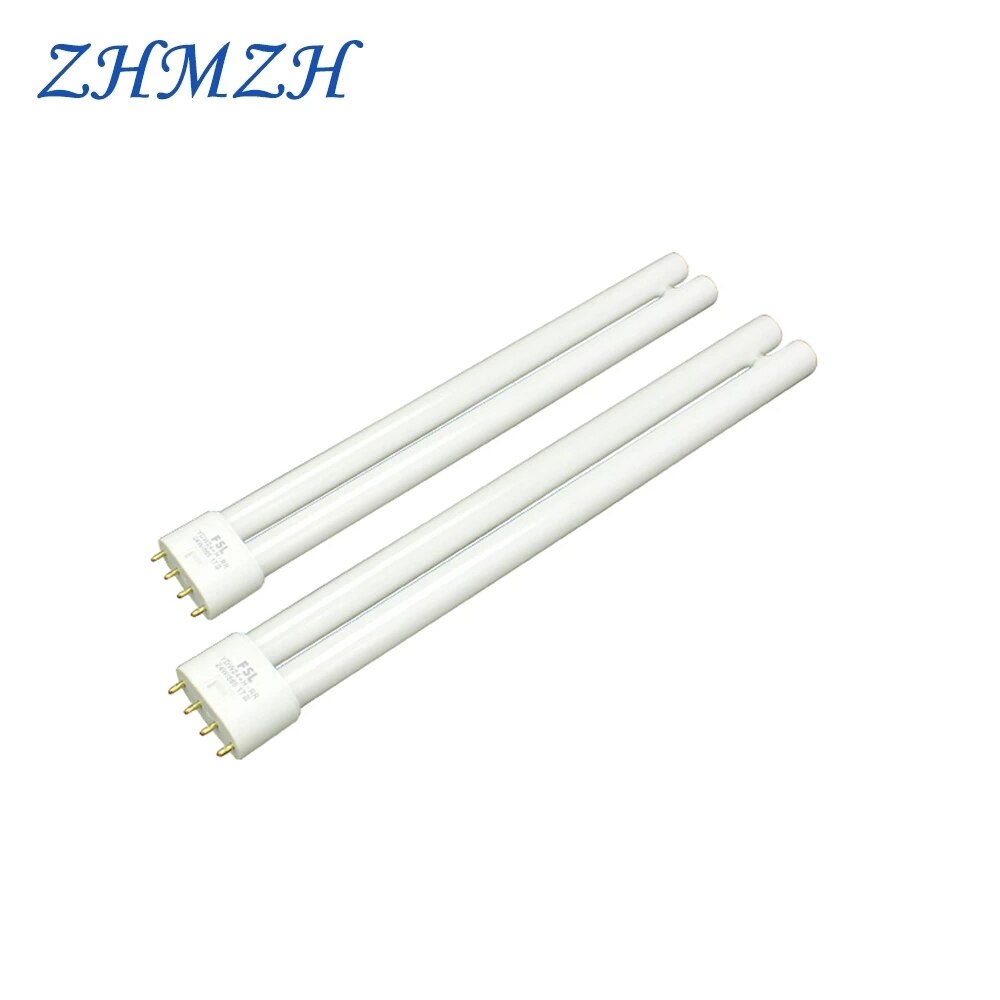 ZHMZH 18W 24W 36W 40W 55W Lámpara fluorescente 4 pines Tubo doble Base de luz de ahorro de energía Tubo de ahorro de energía H 2G11 Blanco Amarillo