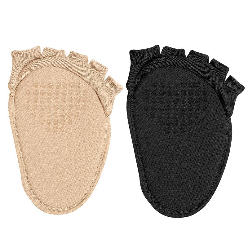 Separador de dedos de media palma, antideslizante, absorbente de sudor, plantillas elásticas, calcetines de cinco dedos, almohadillas de juanete, Hallux Valgus