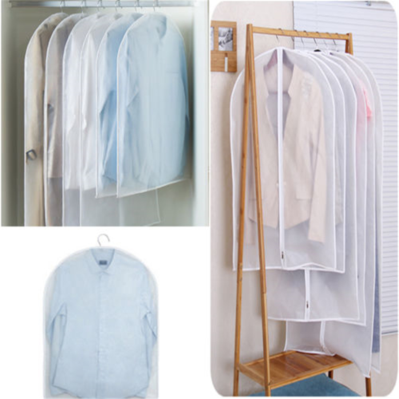 5 Pcs Plastic Clear stofdicht Doek Cover Suit Dress Garment Bag Storage Protector PEVA Rits Kleding baaien Dust Guard