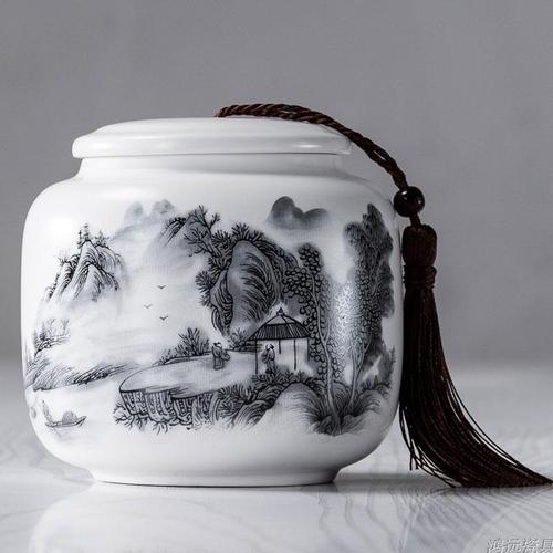 Ceramic Large Tea Caddies Handmade Chinese Moisture Proof Seal Tea Coffee Sugar Storage Jars Caja Para Te Home Storage 50: style8