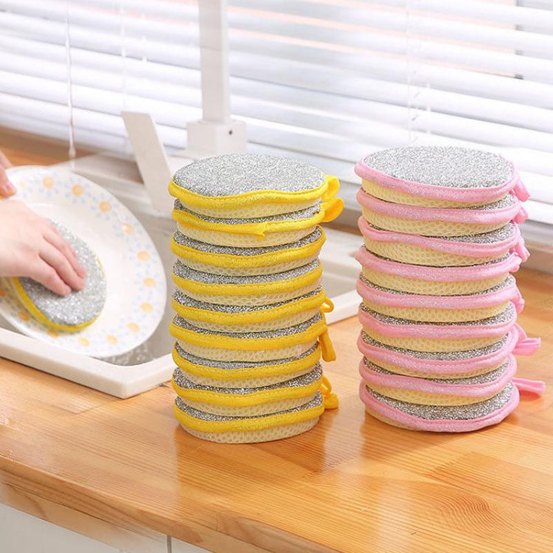 10-1PC Double Side Dishwashing Sponge Household Cleaning Tools Dish Brush Cleaning Supplies Pot and Dish Cleaning Sponges