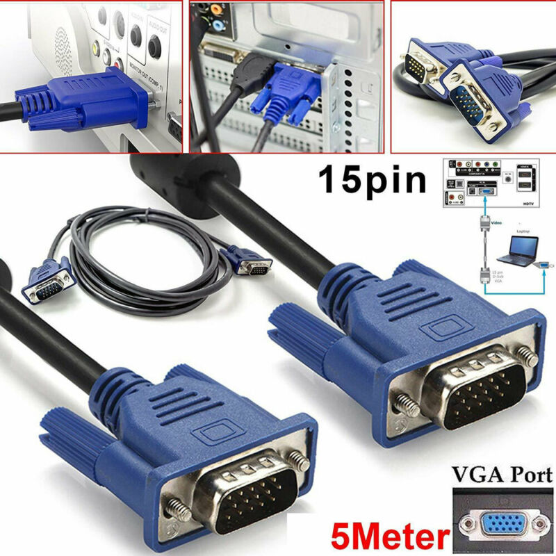 0.5M Vga Male Naar Male Kabel Svga Monitor Cord Blauw Plug Voor Pc Computer Vga Display Kabel 2B24 Ool onderdelen