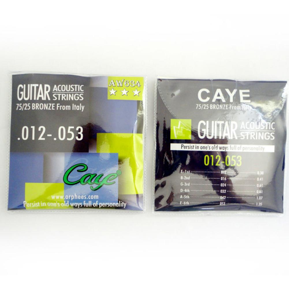 6pcs Acoustic Guitar Strings Hexagonal Alloy Core Folk Guitar Strings Set Musical Instruments Accessories