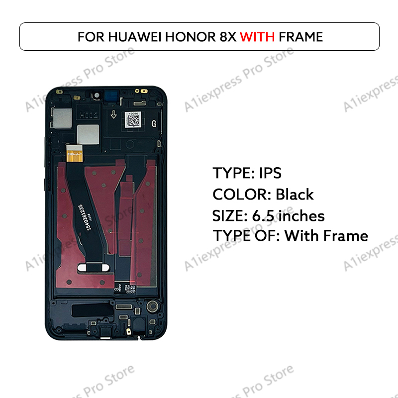 6.5 "IPS LCD dla Huawei Honor 8X wyświetlacz LCD ekran dotykowy Digitizer zgromadzenie JSN-L22 JSN-L42 JSN-L11 JSN-L21 naprawa części: czarny