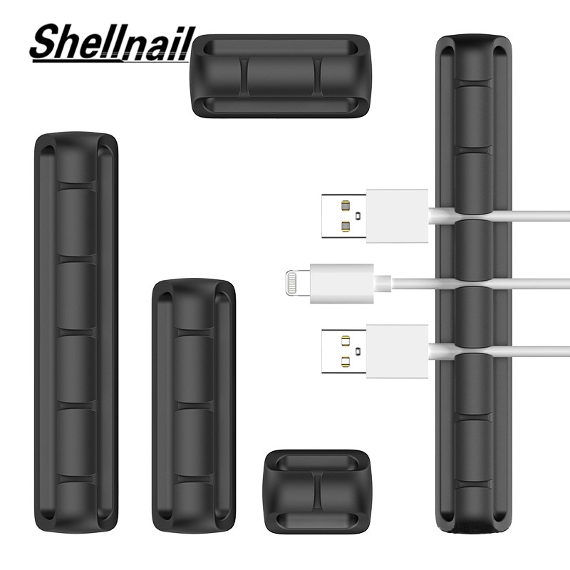 Shellnail Cord Cable Organizer Earphone Holder Charger Wire Fixing Device Desktop Phone Cable Silicone Fixer Wire Management