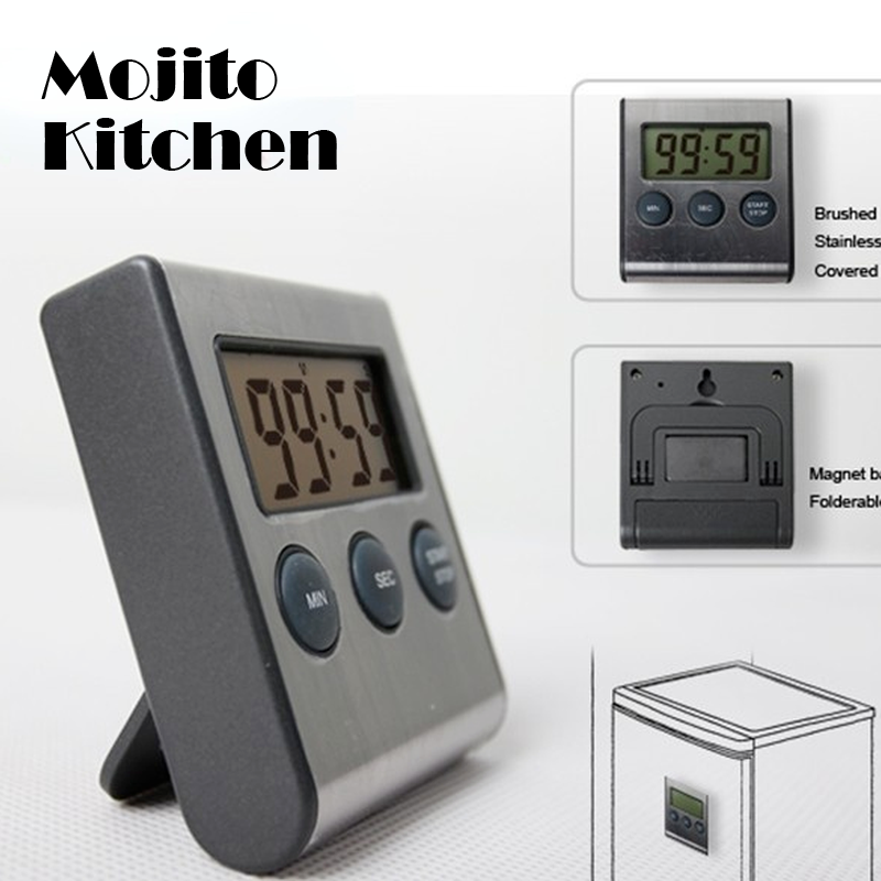 Multifunctional LCD Digital Screen Kitchen Countdown Timer Stopwatch Cooking Baking Alarm Reminder Magnet Clock with Stand