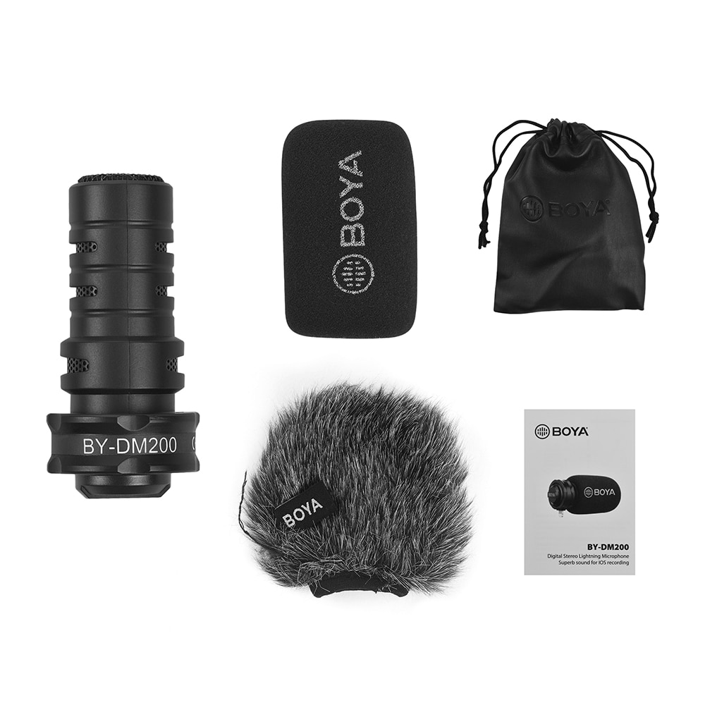 BOYA BY DM100 DM200 A7H, micrófono de condensador Digital para iPhone, Samsung tipo C, teléfonos Android, iPad, iPod, 3,5mm