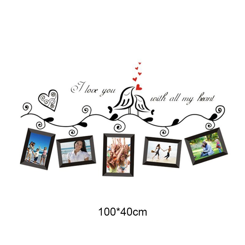 URIJK cadre Photo famille citations Stickers muraux cadre arbre papillon pissenlit Stickers muraux salon verre fenêtre décor & 7