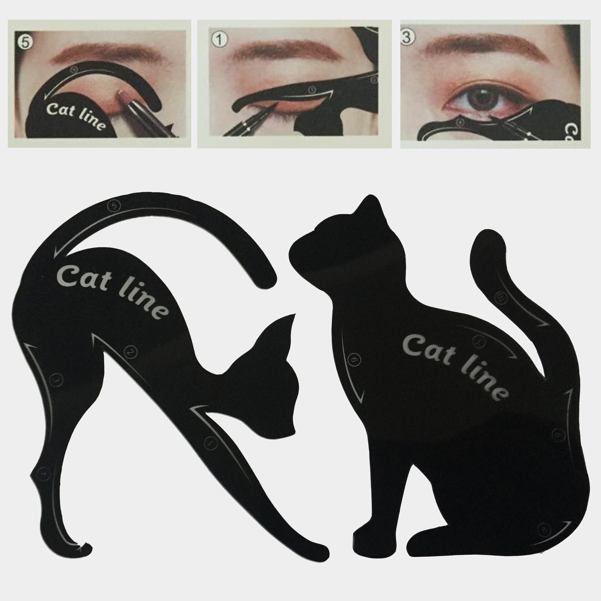 2 stk eye liner makeup cat eye eyeliner stencil eyeliner stencil modeller øjenbryn øjne liner skabelon shaper værktøj