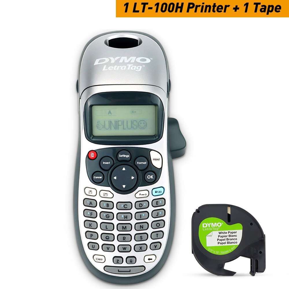 Dymo Labeling Machine Dymo Labeller Dymo LT-100H LT100H with 5PK Compatible Dymo Letratag Tape Iron on Fabric Label Tape 18769: LT-100H Silver