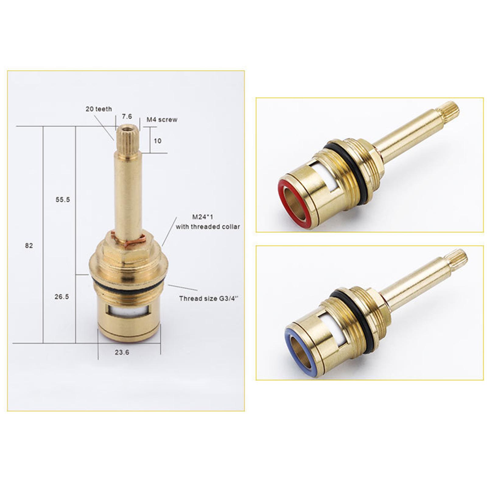 Brass Ceramic Stem Disc Cartridges Ceramic Tap Valves Drip Resistant Faucet Valves Replacements Bathroom Cold Water Kitchen