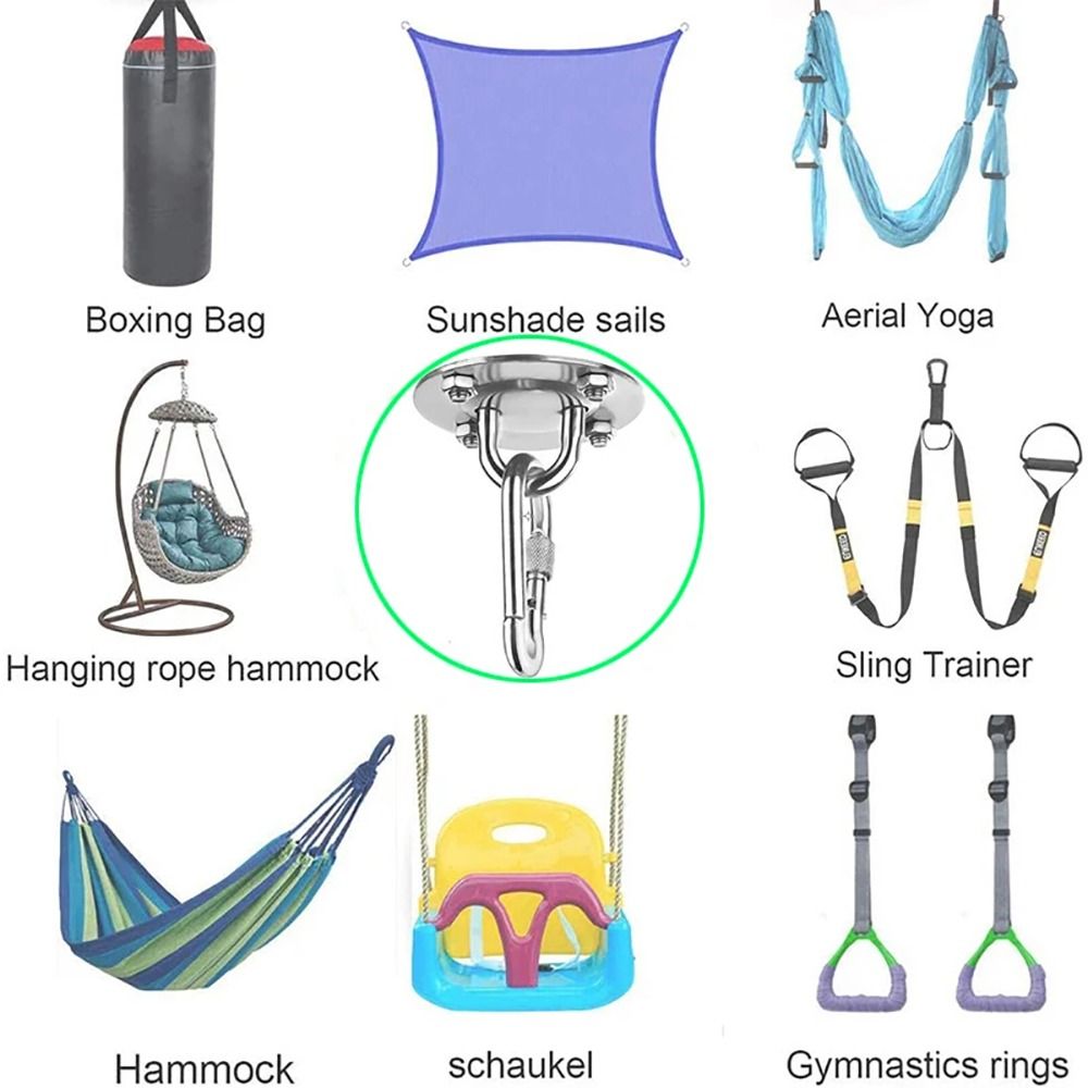 1Set Zware Schommelhaken Hangmat Muurbevestiging Ankerhaken Plafondhaak met 4 Schroeven Antenne Yoga Zandzak Schommel Gym Accessoires
